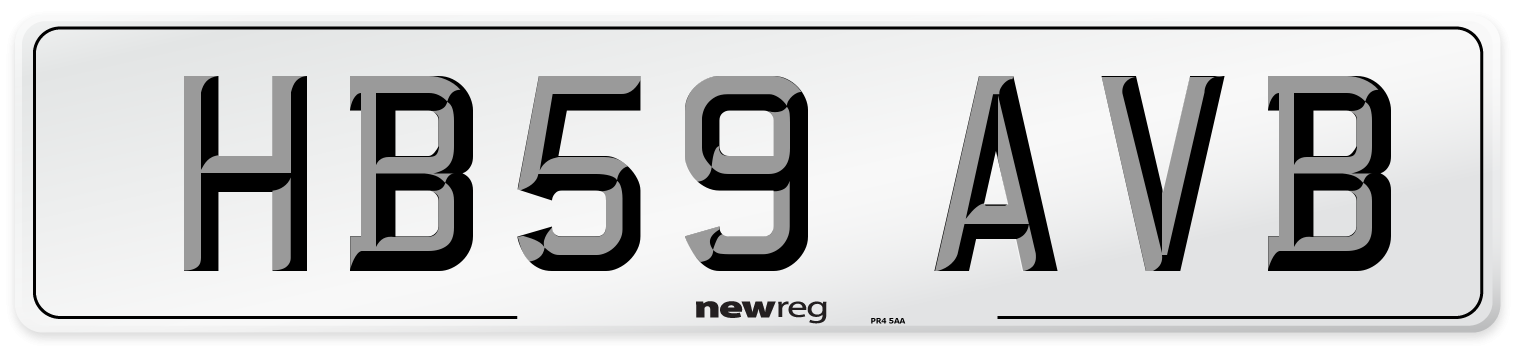 HB59 AVB Number Plate from New Reg